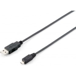 Equip USB Kabel 2.0 A -> micro B St/St  1.80m        schwarz Polybeutel