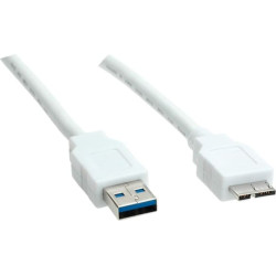 USB 3.0 kabelis, A-MicroA, M/M, balts  2.0m, Value