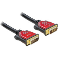 Delock Cable DVI 24+1 male > DVI 24+1 male 3 m red metal