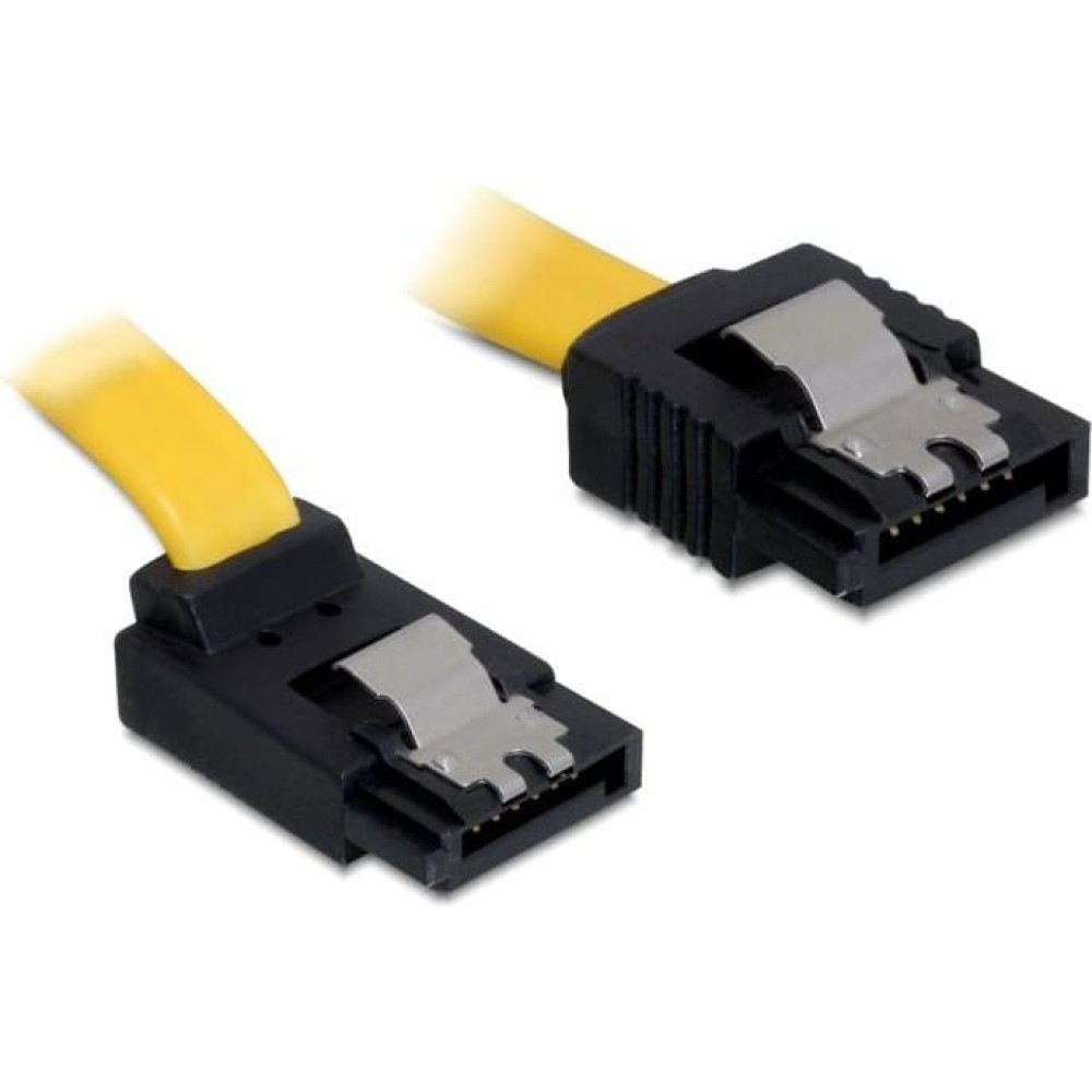 Delock SATA 3 Gb/s Cable straight to upwards angled 20 cm yellow