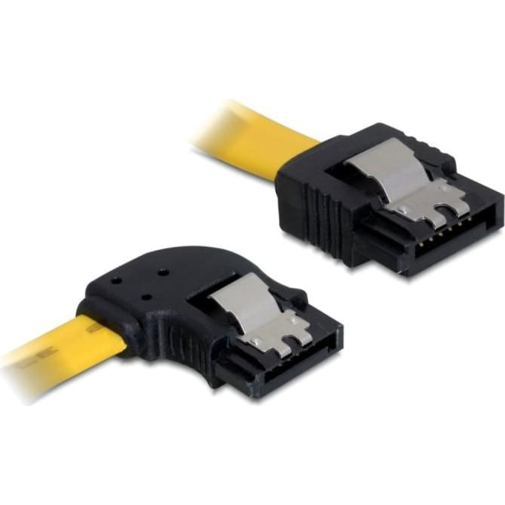 Delock SATA 3 Gb/s Cable straight to left angled 30 cm yellow