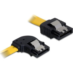 Delock SATA 3 Gb/s Cable straight to left angled 30 cm yellow
