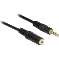 Delock Stereo Jack Extension Cable 3.5 mm 3 pin male > female 0.5 m black