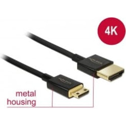 Delock Cable High Speed HDMI with Ethernet - HDMI-A male > HDMI Mini-C male 3D 4K 0.5 m Slim High Quality