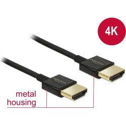Delock Cable High Speed HDMI with Ethernet - HDMI-A male > HDMI-A male 3D 4K 0.25 m Slim High Quality