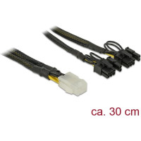 Delock PCI Express power cable 6 pin female > 2 x 8 pin male 30 cm
