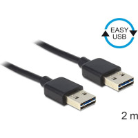 Delock Cable EASY-USB 2.0 Type-A male > EASY-USB 2.0 Type-A male 2 m black