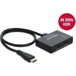 Delock HDMI Splitter 1 x HDMI in > 2 x HDMI out 4K 60 Hz