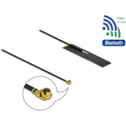 Delock Dualband WLAN ac/ax/a/b/g/n Antenna I-PEX Inc., MHF® I plug 1.7 - 4.7 dBi PIFA FPC omnidirectional