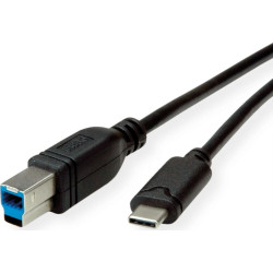 USB 3.2 Gen1, kabelis, C - B, M/M, melns, 1.8m, Roline