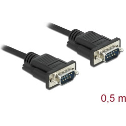 Delock RS-232 Cable Serial D-Sub9 male to male with narrow plug housing 0.5 m