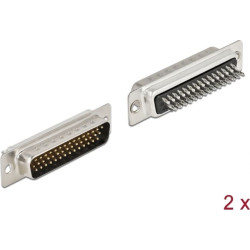 Delock D-Sub HD 44 pin male metal, solder version, 2 pieces