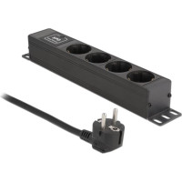 Delock Power Socket 4-way with surge protection 1U black