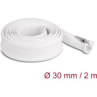 Delock Braided Sleeve with zip fastener heat-resistant 2 m x 30 mm white