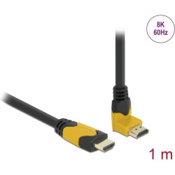 Delock High Speed HDMI cable male straight to male 90° upwards angled 48 Gbps 8K 60 Hz 1 m