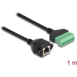 Delock RJ45 Cable Cat.6 female to Terminal Block Adapter for built-in 1 m 2-part