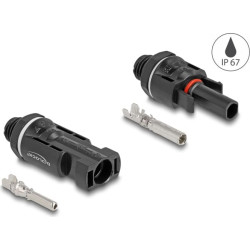 Delock DL4 Solar Connectors for crimping, male and female, black 2 pcs