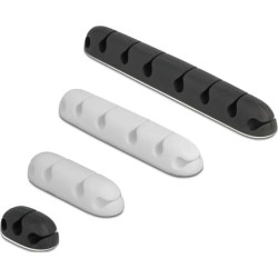 Delock Cable holder self-adhesive combo set 4 pieces black / white