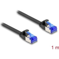 Delock RJ45 Flat Patch Cable plug to plug Cat.6A flexible 1 m black