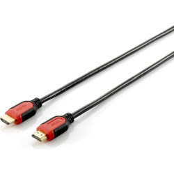 Equip 119343 HDMI kabelis 3 m HDMI Type A (Standard) Melns, Sarkans