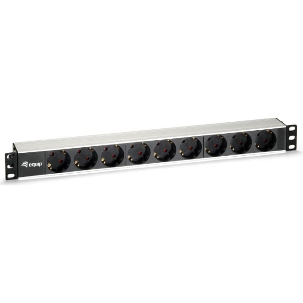 Equip 333292 energosadales vienība, PDU 9 Maiņstrāvas izvade (-s) 1U Melns, Sudrabs