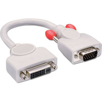 Lindy 41223 video kabeļu aksesuārs 0,2 m DVI-I VGA (D-Sub) Pelēks