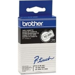 Brother Schriftbandkassette Brother 12mm weiß/schwarz   TC201