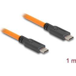 Delock USB 5 Gbps Cable USB Type-C™ male to USB Type-C™ male for tethered shooting 1 m orange