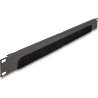 Delock 19″ Cable Management Brush Strip open at the bottom 1U dark grey