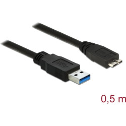Delock USB 5 Gbps Cable Type-A male to Type Micro-B male 0.5 m black
