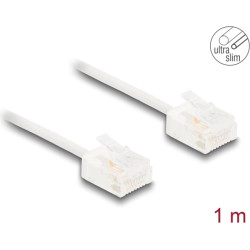 Delock RJ45 Network Cable Cat.6 UTP Ultra Slim 1 m white with short plugs