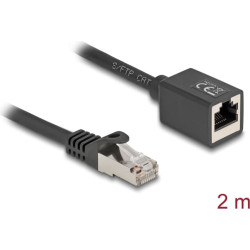 Delock Network Extension Cable RJ45 plug to RJ45 jack Cat.6A S/FTP 2 m black