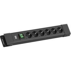 Bachmann CONNECTUS 6xCEE7/3, 1xSchalter 2,0m CEE7/7 Schwarz