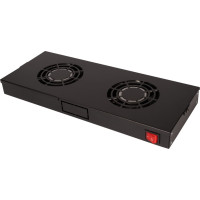 Roline 19" Fan unit with 2 fans, ON/OFF black
