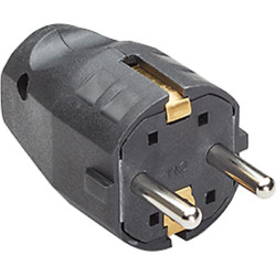 Bachmann mounting plug, for supply cable H03VV-F3G0.75-1.0-1.5mm, black