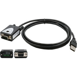 Exsys EX-1346 USB 2.0 zu 1S x Serielle Schnittstelle RS-422/485 Port Konverter, Kabel, FDTI, schwarz, 1,8 m