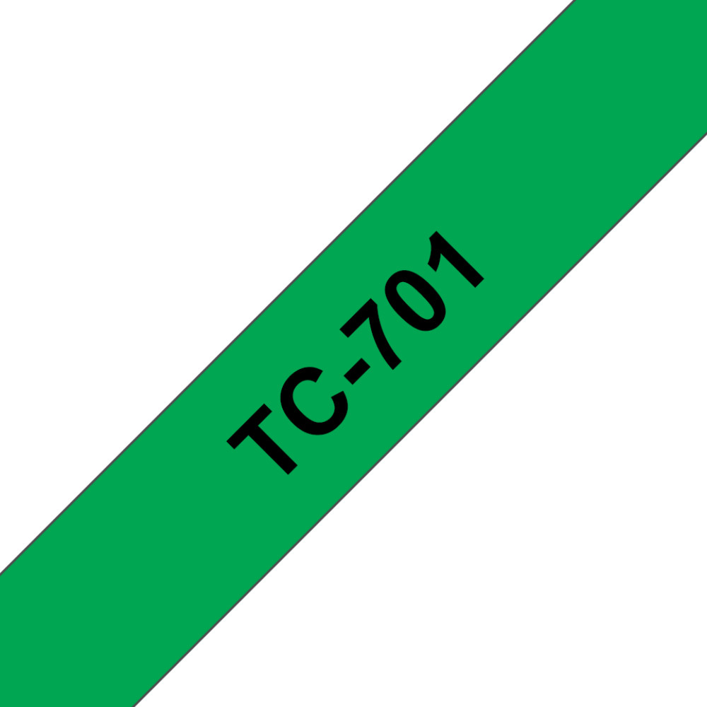 Brother TC-701 marķēšanas lenta Melns uz zaļa