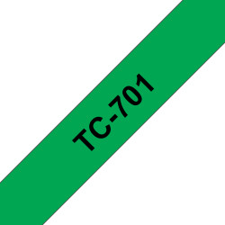 Brother TC-701 marķēšanas lenta Melns uz zaļa
