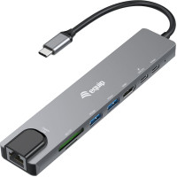 Equip 133497 dokstacija Vadu USB Veids-C Melns, Pelēks