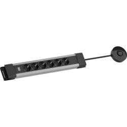 Bachmann CONNECTUS 6xCEE7/3, 1xFerntaster 2,0m CEE7/7 Grau