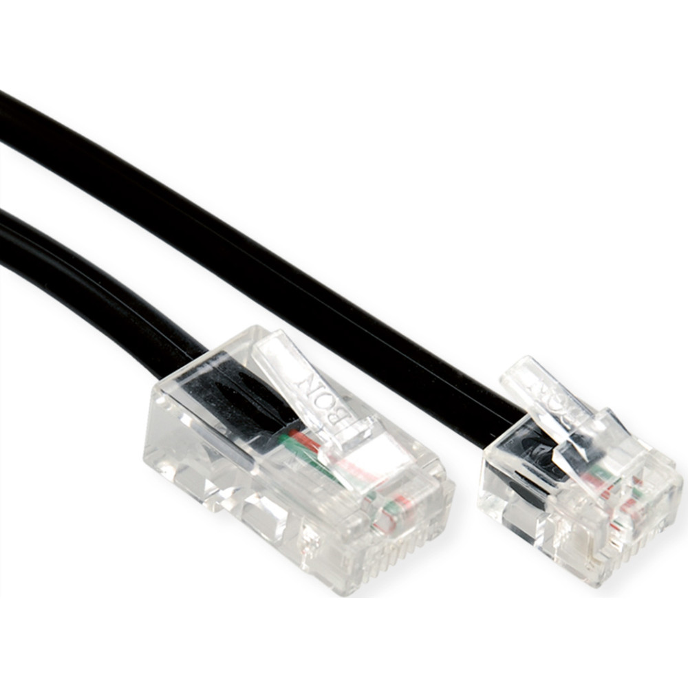 Secomp Telefonkabel RJ11 (6P2C) - RJ45 (8P2C), schwarz, 5 m