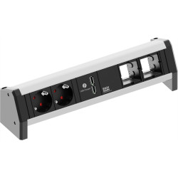 Bachmann DESK 2x earthing contact 1x USB Charger 2x ABD GST18