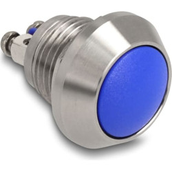 Delock Push Button for Installation 12 mm 2 x Screw Terminal blue