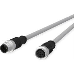 Metz Connect M12 Sensor-/Aktorleitung, A-kodiert, M12 Stecker gerade - M12 Buchse gerade, grau, 1 m