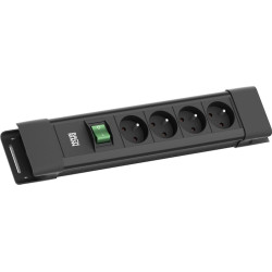 Bachmann CONNECTUS 4xUTE, 1xSchalter 2,0m CEE7/7 Schwarz