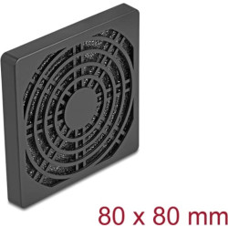 Delock Fan Grill with Dust Filter 80 x 80 mm black