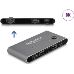 Delock USB-C™ KVM Switch to HDMI 8K 60 Hz with USB 2.0