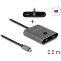 Delock USB 10 Gbps USB Type-C™ Switch 2 to 1 bidirectional 8K