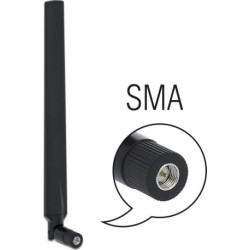 Delock LTE Antenna SMA plug 1.9 - 2.3 dBi omnidirectional with tilt joint black