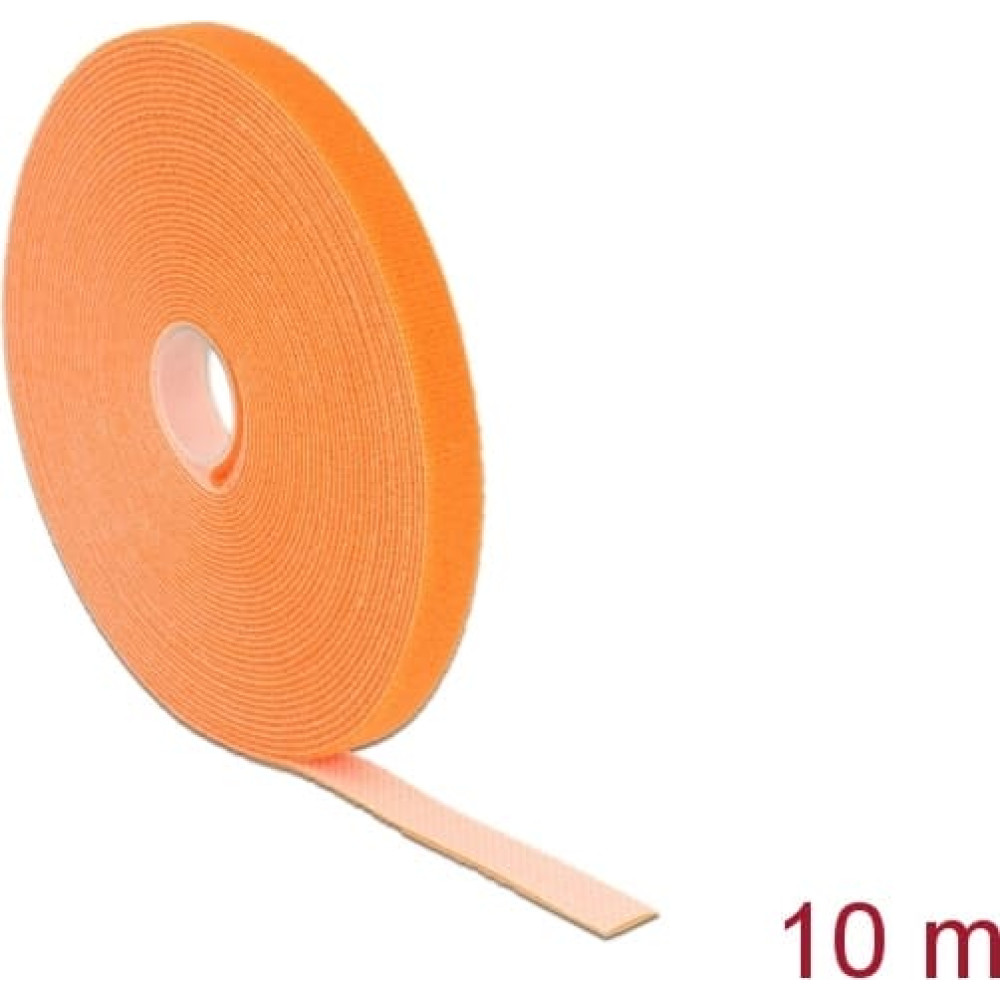 Delock Hook-and-loop tape on roll L 10 m x W 13 mm orange